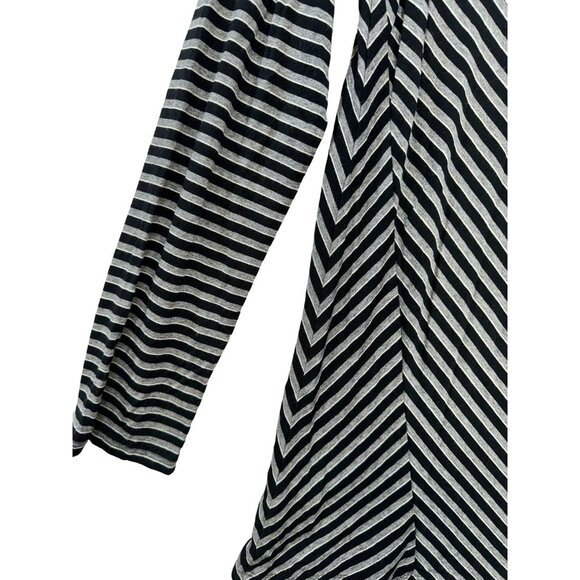 J Jill Wearever Collection Womens Tunic Striped Long Sleeve Top L Black & Gray - Picture 11 of 12